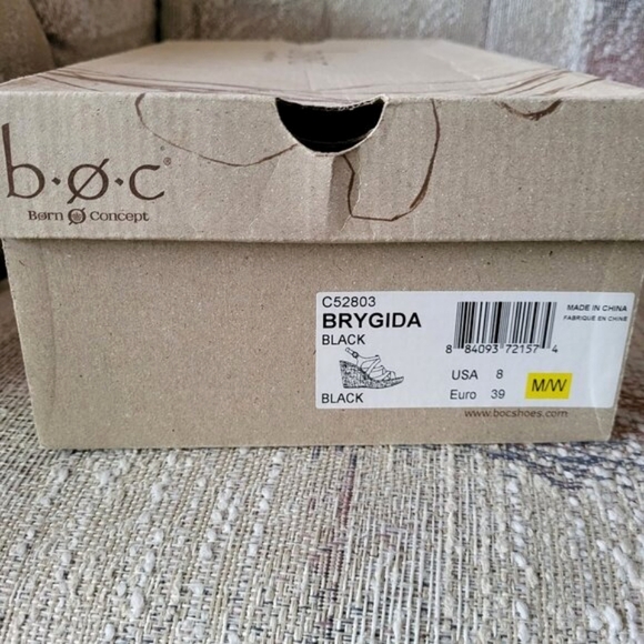 B.O.C Born Concept Brygida Black Cork Wedge Platform Slingback Sandals Size 8 - Picture 8 of 10